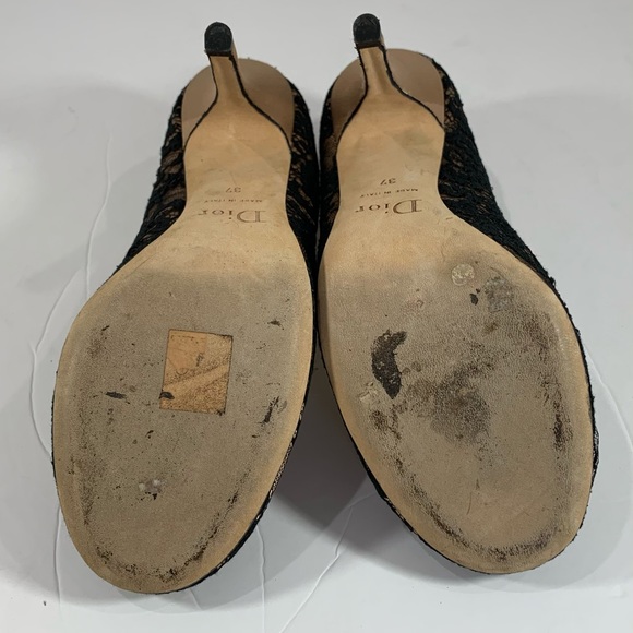DIOR Tan Satin Lace Women's Pumps 37EU 7US - Picture 10 of 12
